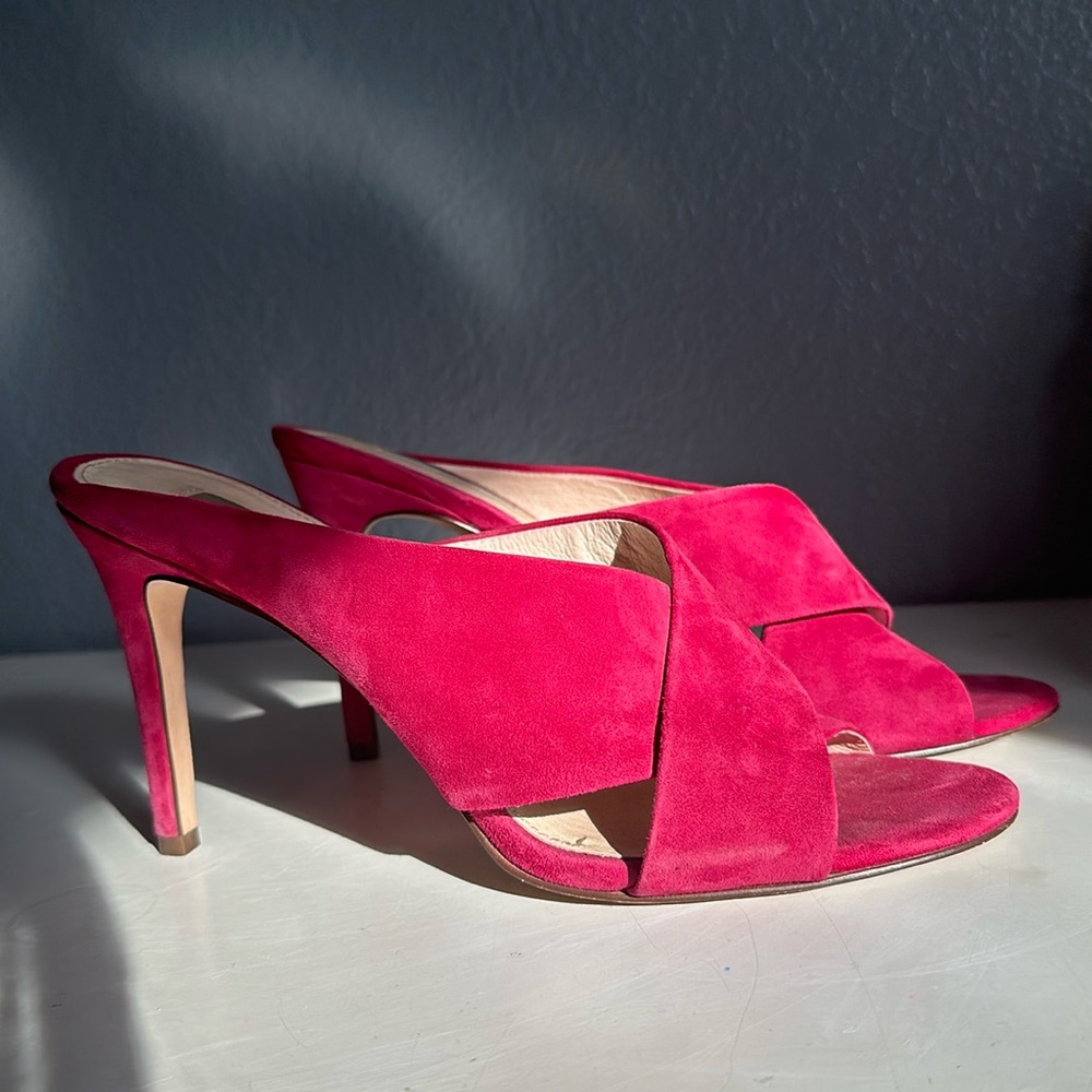 Louise et Cie Halloway 2 dark pink suede slip on heels